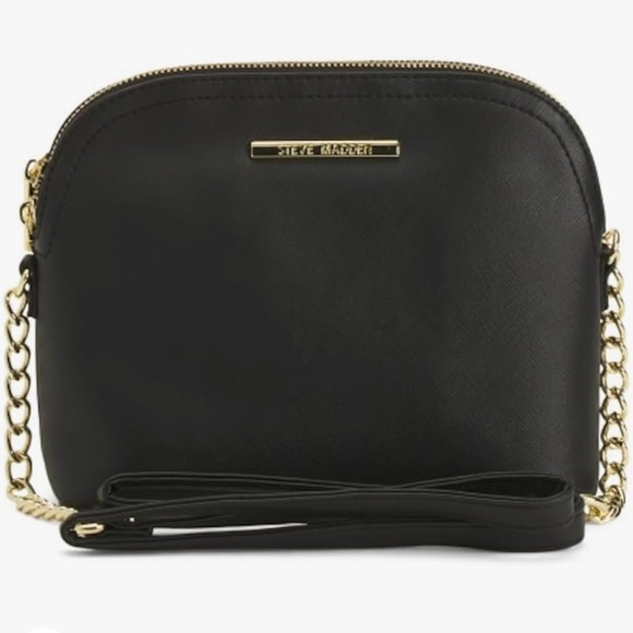 Steve Madden Handbags - Steve Madden Black Crossbody Bag | Gold Chain Strap | Everyday Casual Purse